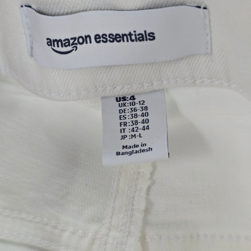 Amazon Essentials Womens White Pull On Skinny Jeans Size 4 Stretch Comfort NWT - Picture 4 of 6
